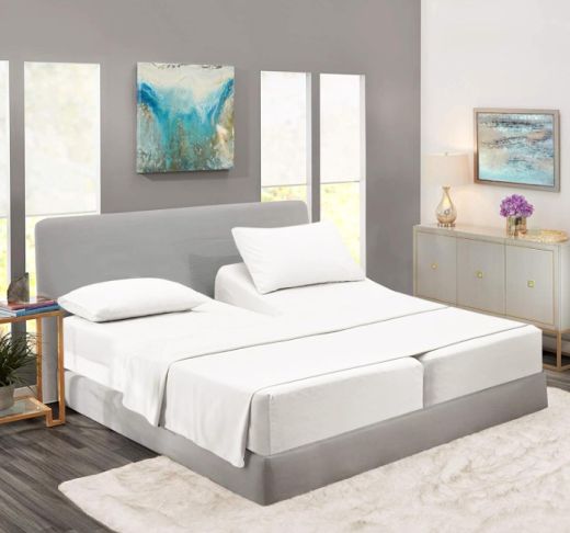 Split Queen 600 Thread Count Cotton-Blend Sheet Set