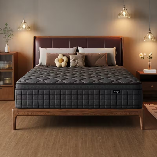 Aww Sleep Black Mattress & head/Foot with message Adjustable Base Better Bundle