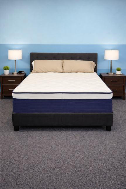 Aww Sleep Blue Mattress & head/Foot with message Adjustable Base Best Bundle