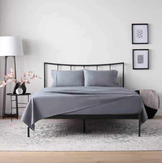 Charcoal Double-Brushed Microfiber Sheet Set