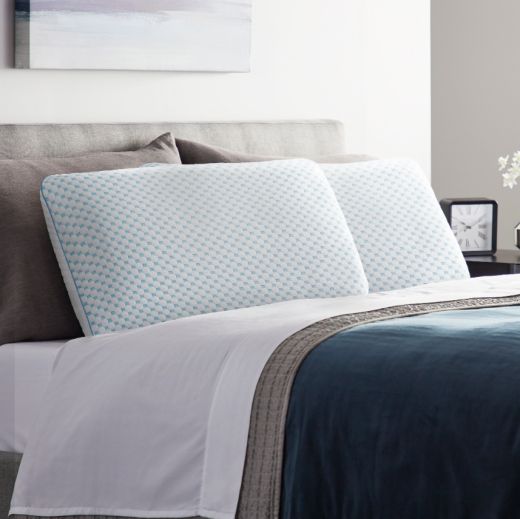 Gel Memory Foam Pillow with Reversible Cooling Cover