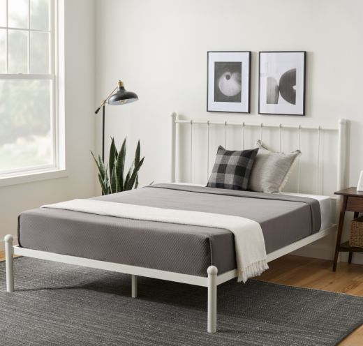 Simmons White Metal Bed 